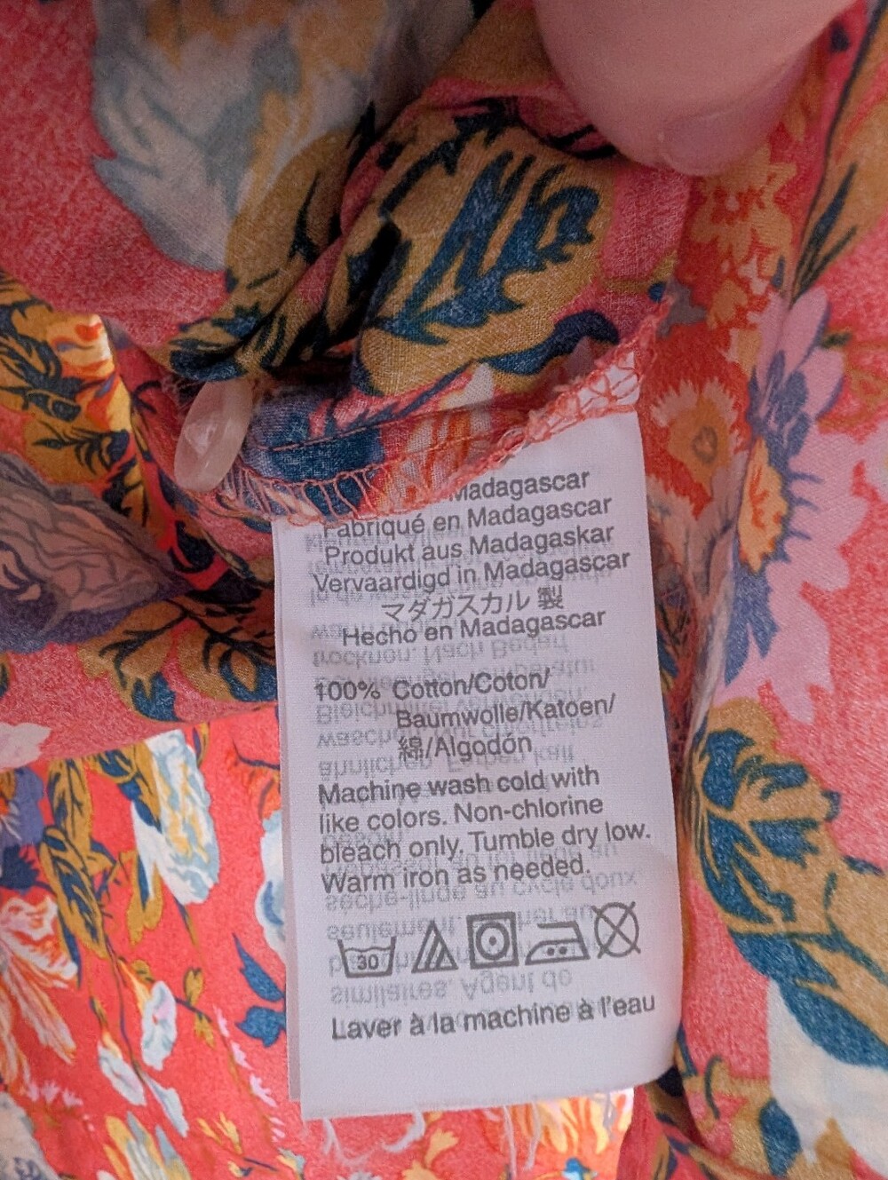 J. Crew 6 Liberty Ruffle Classic Pintuck Popover Coral Floral Print Cotton Top - Picture 5 of 8